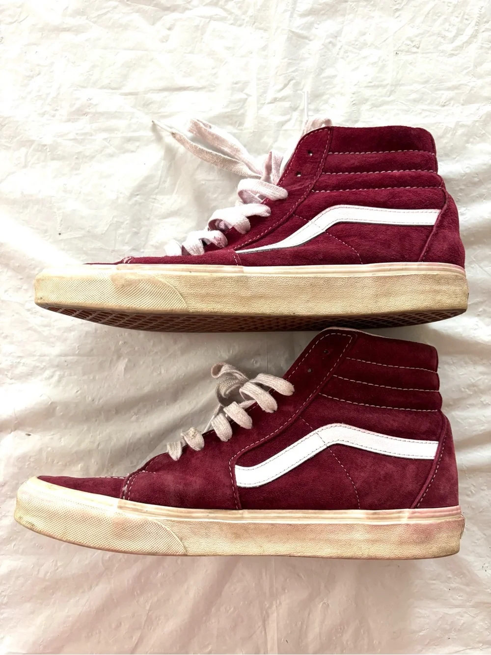 Vans Red White Royale Sk8-Hi Suede High-Top Skate Sneakers SZ 11.5 Worn
